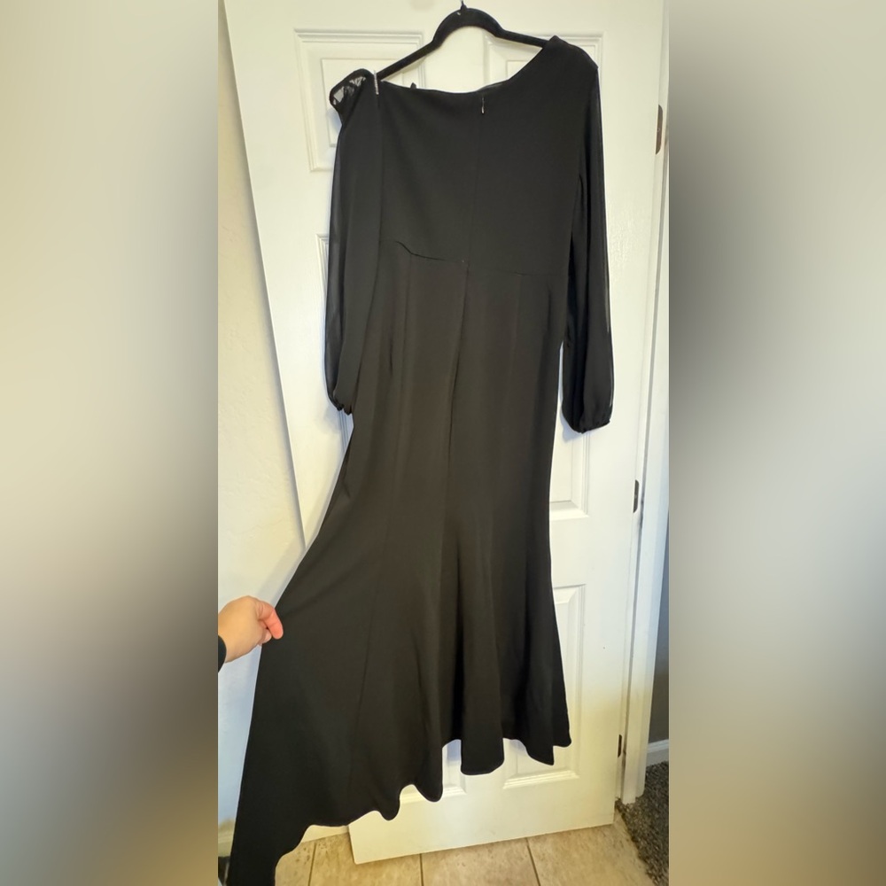 Betsy & Adam Black Long Sleeve Dress